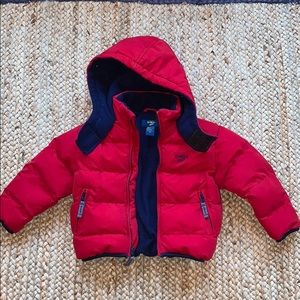 Oshkosh boys puffer jacket 2T red navy